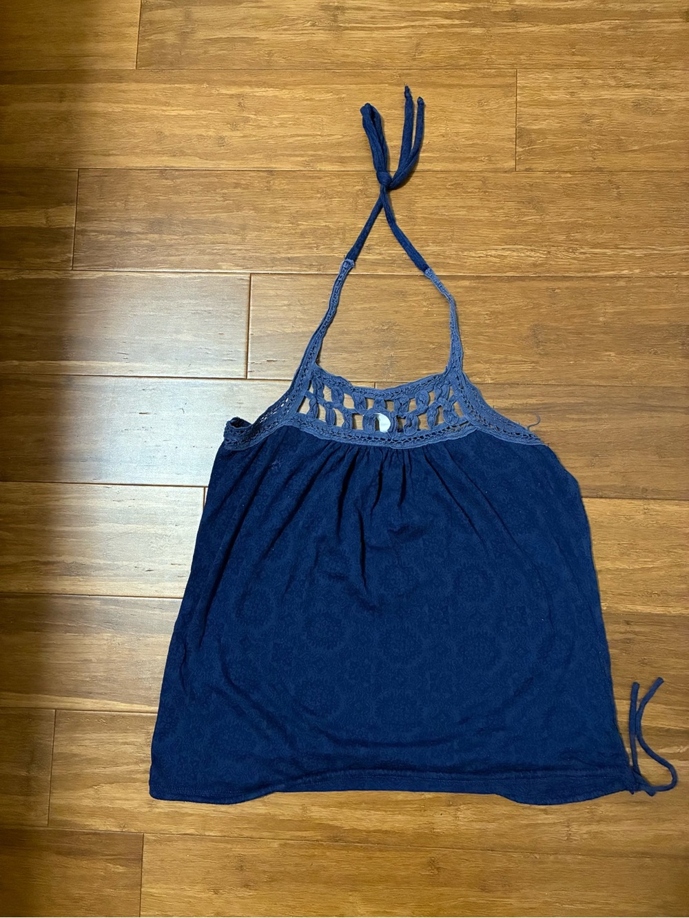 Full Tilt Navy Crochet Halter Camisole